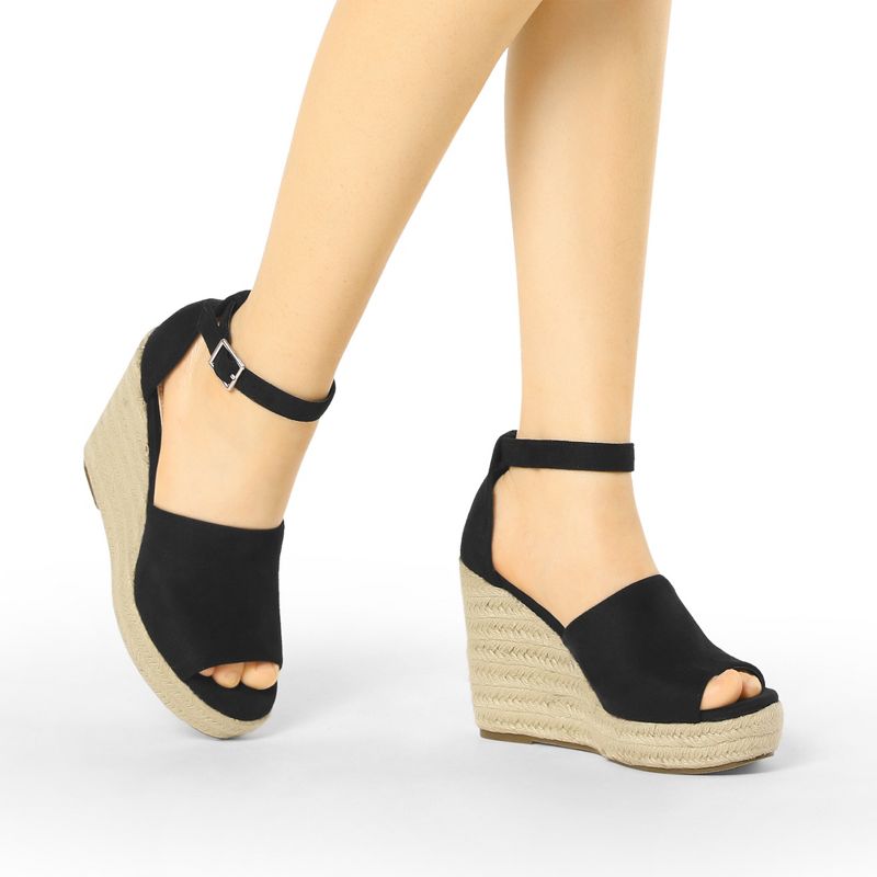 Allegra K Women's Espadrilles Platform Heels Wedges Sandals, 2 of 8