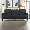 VASIP Dark Gray 3-Seat Storage Sofa Bed with Ottoman - L-Shaped Sectional Couch for Small Spaces, Compact Apartment Living Room Furniture - 3 of 4