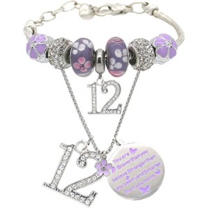 VeryMerryMakering 10th Birthday Gifts for Girls Charm Bracelet and Necklace - Pink - 1 of 4