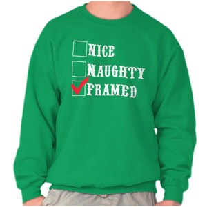 Xmas Naughty Nice Framed Checklist Sweatshirt for Men or Women Brisco Brands - 1 of 4