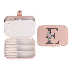 Unique Bargains Letter Travel Women Girls Birthday Gifts Portable PU Leather Jewelry Storage Display Holder - 1 of 4