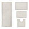Luxury Reversible Bathroom Rugs Set, Washable Rug, Extra Soft and Absorbent bath Rug, Non-Slip Bath Mat Set, 4 Pcs Set with Contour, Ivory - 2 of 4