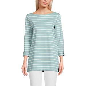 Lands' End Women's Supima Cotton Adjustable 3/4 Sleeve Boatneck Tunic - 1 of 4