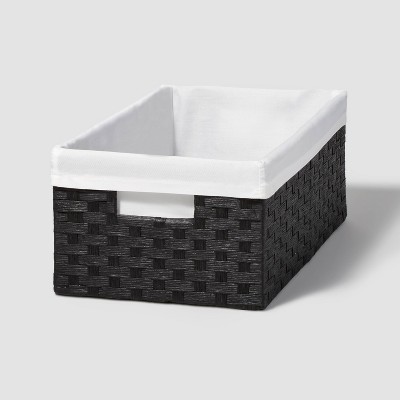 Y-Weave Small Decorative Storage Basket Black - Brightroom™