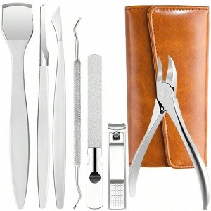 7 - Piece Pedicure Kit with Toenail , Cuticle Trimmer, Nail File, Ingrown Toenail Removal Tools, Stainless Steel Multicolor Standard - 1 of 4