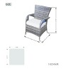 Moda Furnishings 2PCS Wicker Aluminum Outdoor Dining Armchairs with Cushions - 4 of 4