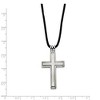 Black Bow Jewelry Stainless Steel and 2 Piece Leather Cord Cross Necklace - 2 of 4
