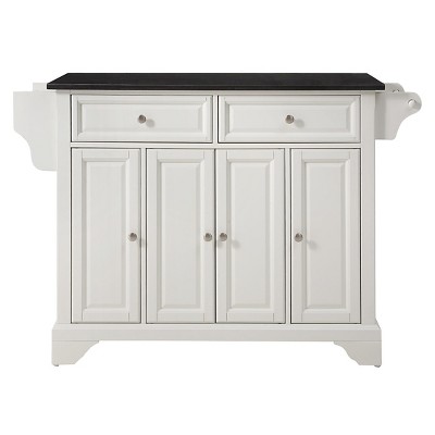 LaFayette White Granite Top Kitchen Island with Storage