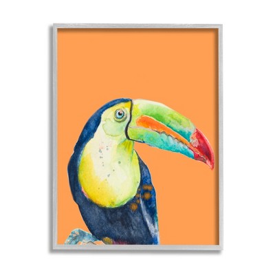 Stupell Industries Tropical Toucan Vivid Portrait Framed Giclee