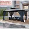 ALAULM Wall Mount Gazebo Outdoor Pergola, Hardtop Lean to Gazebo Canopy Awnings with Sloped Roof and Sturdy Steel Frame, for Patio, Deck, Backyard - 4 of 4