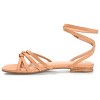 Journee Collection Womens Indee Ankle Wrap Low Block Heel Sandals Mocha 9.5 - 2 of 4