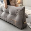 Bekrvio Velvet Wedge Headboard Pillow, Bed Rest Reading Backrest Cushion with Removable Cover & Side Pockets for Daybed & Couch - 3 of 4
