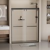 NicBex Shower Door 76"H Semi-Frameless Shower Doors Double Sliding Shower Door with 5/16" (8mm) Thick Clear Tempered Glass Door, Matte Black - 4 of 4