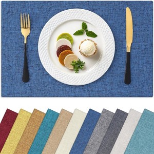 Aoibox Cloths Placemats for Dining Table Set of 6, Heat Resistant Washable Cotton Linen Blend Table Mats, Easy to Clean for Party Kitchen Decoration - 1 of 4