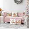 Christmas Gingerbread Throw Pillow Covers 18 x 18 Inch Truck Gingerbread House Hot Cocoa Pink - 3 of 4
