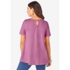 Roaman's Women's Plus Size Swing Ultimate Tee With Keyhole Back - 3 of 4