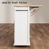 Mobile Kitchen Island with Drop Leaf, Rolling Storage Cart with Drawers and Cabinet - 4 of 4
