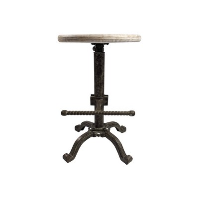 Justin Adjustable Swivel Barstool in Natural Driftwood and Aged Iron