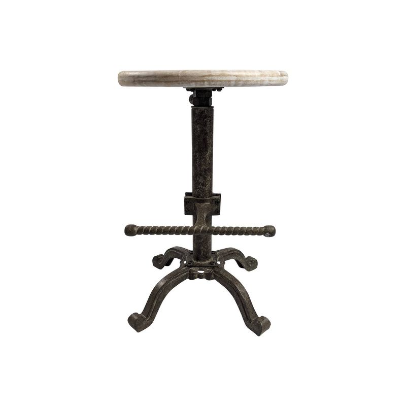 24&#34; Ryder Swivel Adjustable Barstool Natural Driftwood/Aged Iron - Carolina Chair &#38; Table, 2 of 8