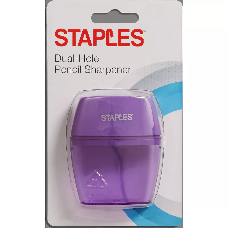 Staples Manual Dual-Hole Pencil Sharpener Assorted Colors (10898) 10898-CC
