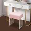 YIYIBYUS Modern Minimalist Acrylic Stool Chair, Makeup Stool Chair with Cushion, Modern Multifunctional Vanity Stool - 2 of 4