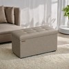 30" Storage Ottoman Bench, Ottoman with Storage, Leather Storage Bench, Hold up to 660lb for Living Room - 2 of 4