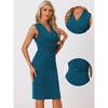 INSPIRE CHIC Women's Sleeveless V Neck Business Office Belt Pencil Dresses - 2 of 4