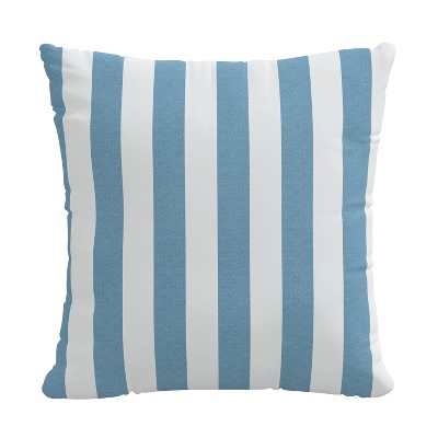 18"x18" Polyester Canopy Striped Square Throw Pillow Ocean - Skyline Furniture