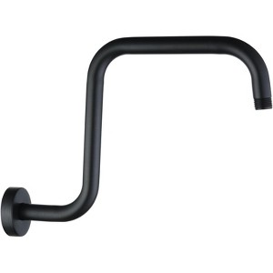 BRIGHT SHOWERS 13" S Shape Shower Head Extension Arm with Flange, High Rise Stainless Steel Pipe for Rainfall Shower Heads - 1 of 4