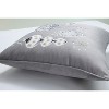 16.5"x16.5" Indoor Christmas 'Velvet Ornaments' Gray Square Throw Pillow - Pillow Perfect: Lux Embroidered Decor for Couch - 3 of 4