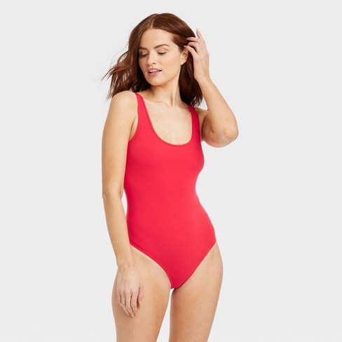 Women's Cotton Bodysuit - Auden™ Red XS