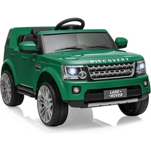 12V Licensed Land Rover Kids Ride On Car, Remote Control, MP3, LED Lights, Dual Motors, Green, Ages 3–8 - 1 of 4