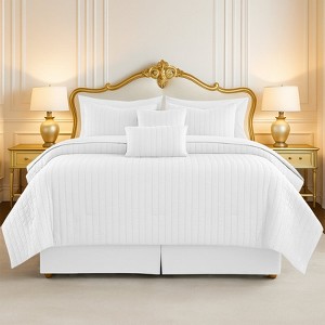 FIONECA Seer Sucker Texture Bed In a Bag Set All In One Bedding With Wrinkle Resistant Comforter - 1 of 4