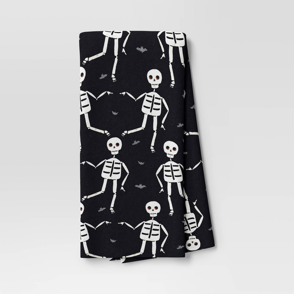 Photos - Other Accessories Halloween Skeletons Kitchen Towel Black - Hyde & EEK! Boutique™