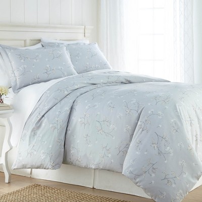 Southshore Fine Living Myosotis Scorpiodes 300 TC 100% Cotton Sateen Duvet Cover Set with Shams