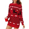 Clearlove Womens Cute Ugly Christmas Reindeer Knit Sweater Dress Pullover Holiday Sweater - 2 of 4