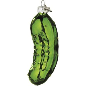 Midwest-CBK Christmas Holiday Traditional Glass Pickle Ornament, Green - 1 of 2