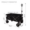 VisioGear Outdoor Serving Carts, Folding Serving Carts with Drink Holders, Portable Carts with Adjustable Handle, Black, 36.22"*21.65"*41.33" - 2 of 4