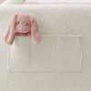 Kumasinova Twin Size Upholstered Bed Frame with Rabbit Ear Shaped Headboard,Boucle Platform Bed with Safety Rail and Pocket,No Box Spring Needed - 4 of 4