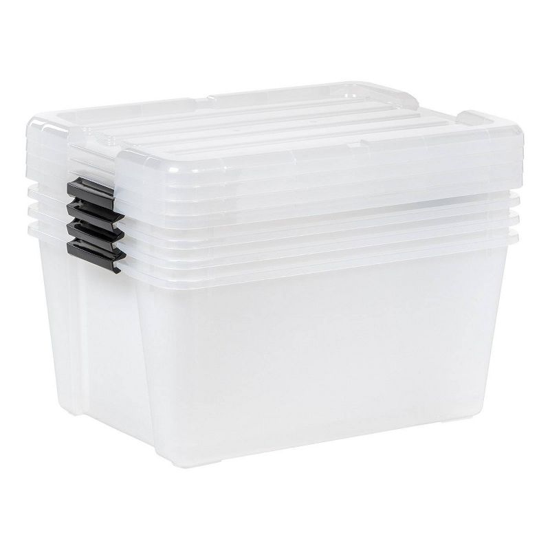 IRIS 45qt Plastic Storage Container Bin with Secure Lid and Latching Buckles Clear, 4 of 7