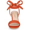 Allegra K Women's Back to College Faux Suede Open Toe Ankle Tie Back Chunky Heel Sandals - 2 of 4