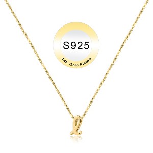 Turandoss S925 Sterling Silver Initial Necklace for Women Girls, Dainty 18K Gold Letter Necklace, Gold Jewelry for Women, Gifts for Girls, 16+3Inches - 1 of 4