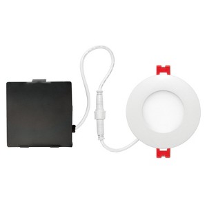 Globe Electric Ultra Slim Energy Star Frost White 6 in. W Metal LED Canless Recessed Downlight 12 W Model#  91499 - 1 of 1