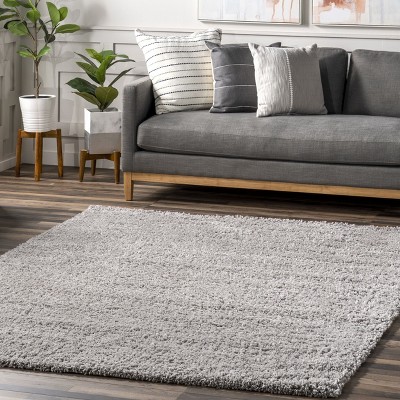 Silver Shag Runner Rug with Non-slip Backing, 2' 6" x 14'