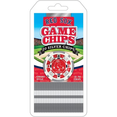 MasterPieces Casino Style 20 Piece 11.5 Gram Poker Chip Set MLB Boston Red Sox Silver Edition