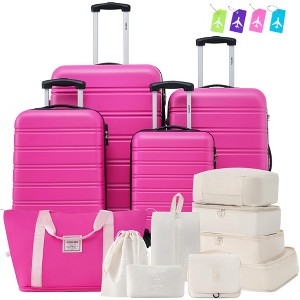4 PCS Expandable ABS Hard Shell Luggage Set with Spinner Wheels and TSA Lock + Travel Bags - ModernLuxe - 1 of 4