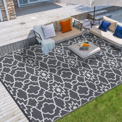 homfan Outdoor Rug - Waterproof Reversible for Patio, RV, Deck, Backyard