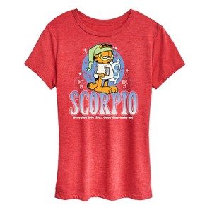 Women's - Garfield - Scorpio Love Life Once They Wake Up Short Sleeve Graphic T-Shirt - 1 of 4