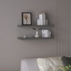 SEVOBAL Utility Storage Shelves Bookshelf Set of 2 Wide Floating Shelves, Modern Wall-Mounted Storage for Living Room, Gray, 32"*11"*4" - 4 of 4