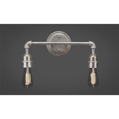 Toltec Lighting Vintage 2 - Light Vanity in  Aged Silver